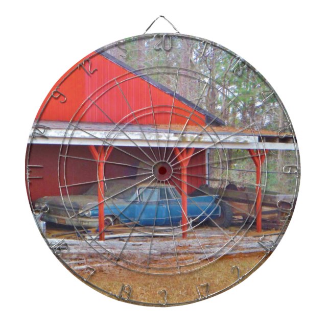 1960 BLUE SADAND DEVILLE Antique car Dartboard (Front)