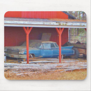 1960 BLUE SADAND DEVILLE Antique car Mouse Mat