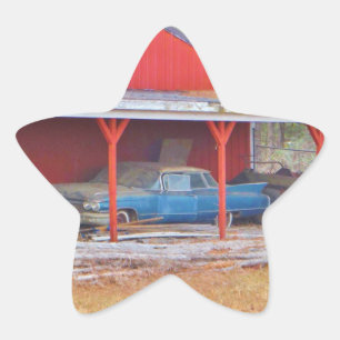 1960 BLUE SADAND DEVILLE Antique car Star Sticker