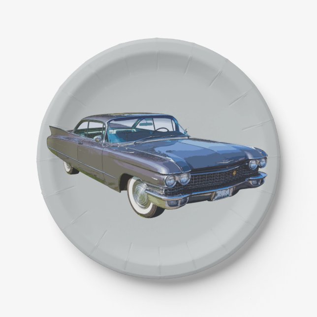 1960 Cadillac Classic Luxury Car Paper Plate (Front)