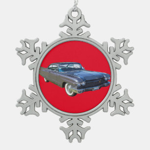 1960 Cadillac Classic Luxury Car Snowflake Pewter Christmas Ornament