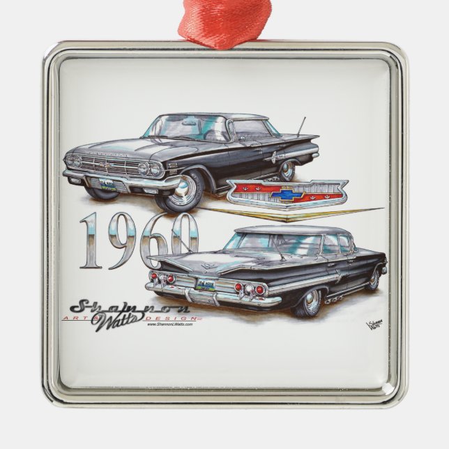 1960 Chevy Impala Sports Sedan Metal Tree Decoration (Front)