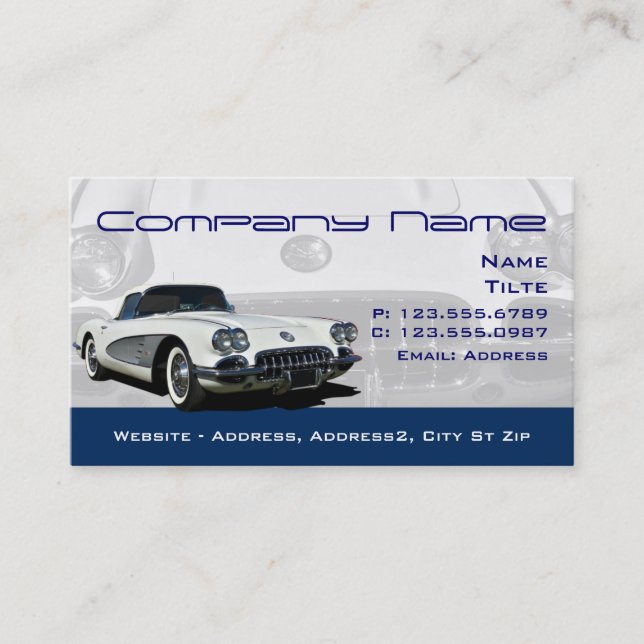 1960 Corvette Business cards (Front)
