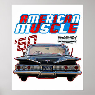 1960 Impala,Belair,Bel Air,Rockabilly,rusty,distre Poster