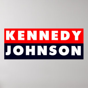 1960 Kennedy Johnson Bumper Sticker Poster