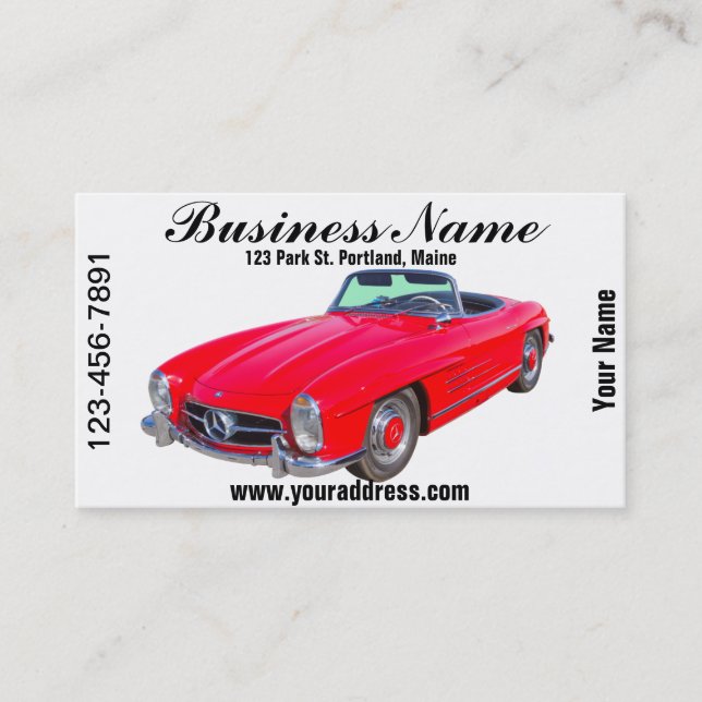 1960 Mercedes Benz 300 SL Convertible Business Card (Front)