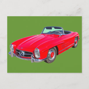1960 Mercedes Benz 300 SL Convertible Postcard