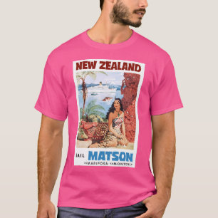 1960 New Zealand Cruise Line Travel Poster T-Shirt