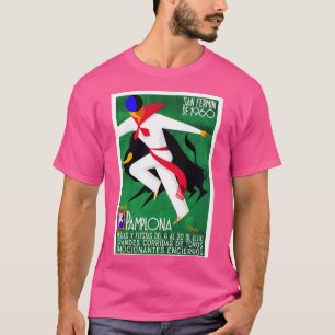 1960 Pamplona Spain Running Of The Bulls Poster T-Shirt