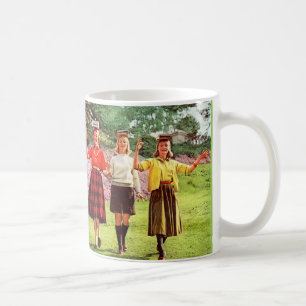 1960 teenage girls with books on their heads coffee mug