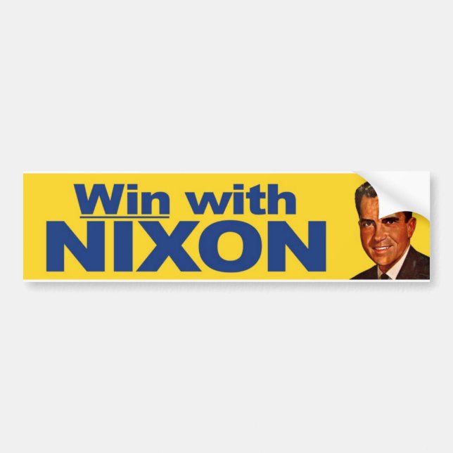 1960 Win With Nixon Vintage Bumper Sticker (Front)
