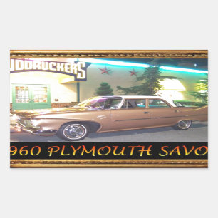 1960PlymouthWithFrameAndText2LG.JPG Rectangular Sticker