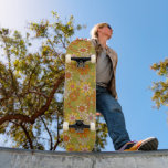 1960s, 1970s Retro Floral in Green, Pink & Orange  Skateboard<br><div class="desc">This skateboard has a retro floral pattern,  which was inspired by designs from the 1960s and 1970s,  features flowers in shades of orange,  yellow,  pink,  and olive green on a green background.</div>