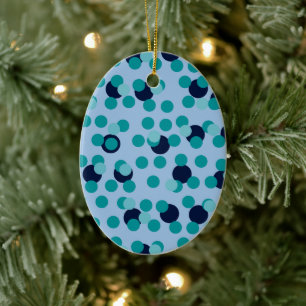 1960s-70s Pop Geometric Mid-Century Teal Bubbles Ceramic Tree Decoration