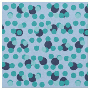 1960s-70s Pop Geometric Mid-Century Teal Bubbles Fabric