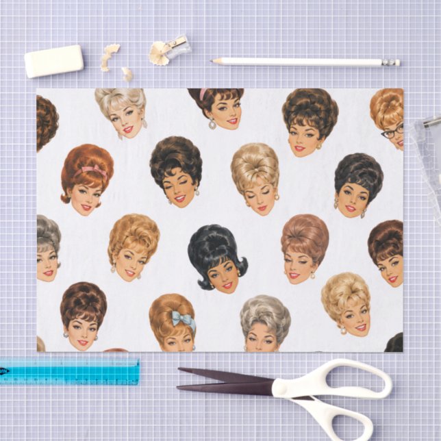 1960s Bouffant Ladies Tissue Paper (Craft)