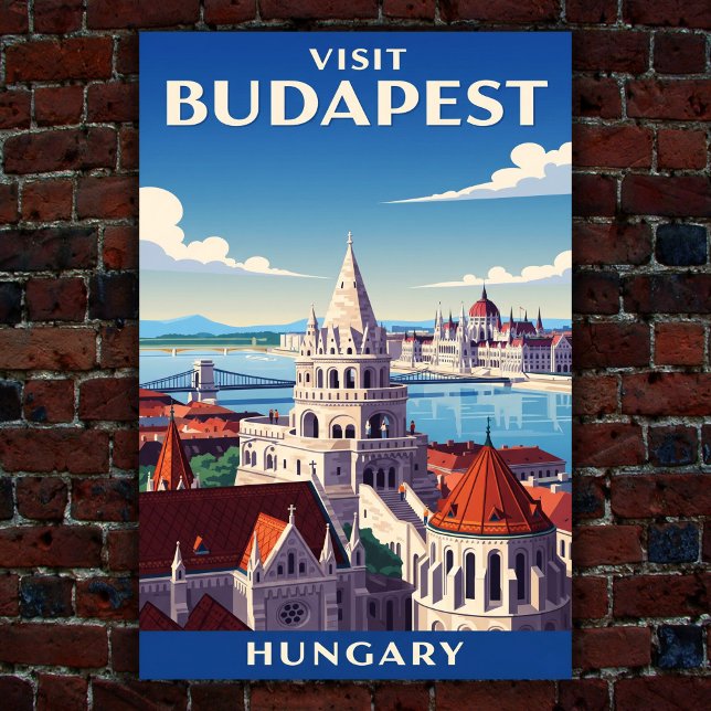 1960s Budapest, Hungary Vintage Travel Poster  (Creator Uploaded)