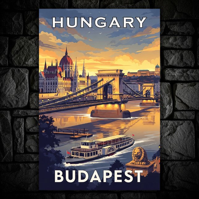 1960s Budapest, Hungary Vintage Travel Poster  (Creator Uploaded)