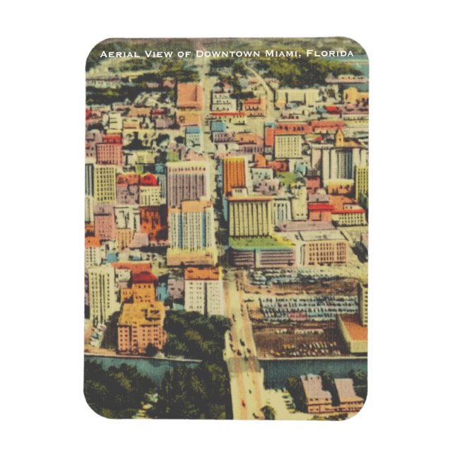 1960's Downtown Miami, FL (Flagler Street) MIA  Magnet (Vertical)