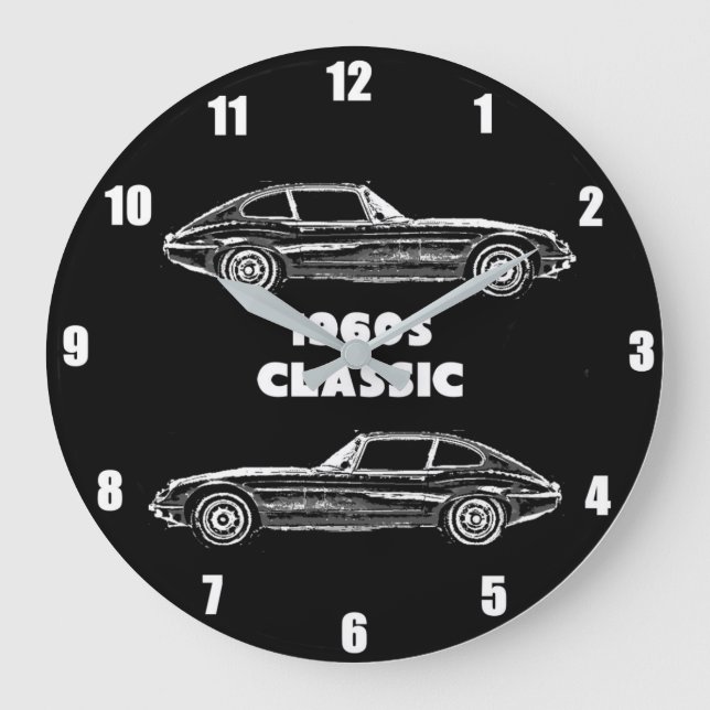 1960s E Type Jaguar Wall Clock (Front)