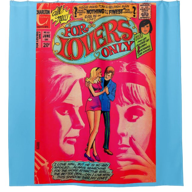 1960s For Lovers Only Shower Curtain (Front)