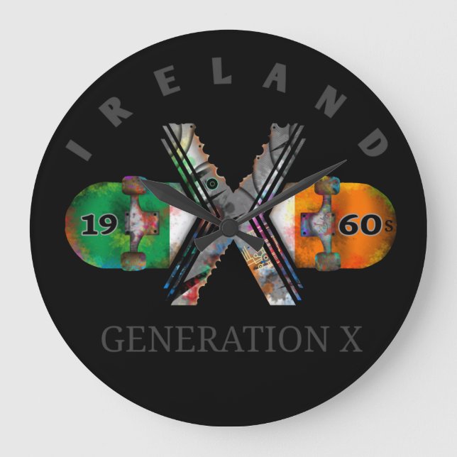 1960s Generation X Ireland Skateboard Large Clock (Front)
