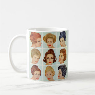 1960s hairstyles grid coffee mug