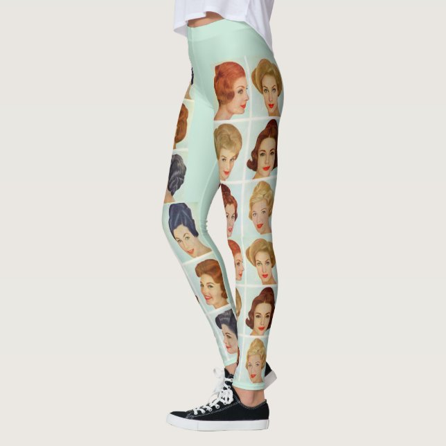1960s hairstyles grid leggings (Left)