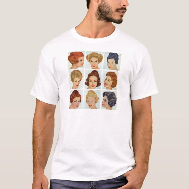 1960s hairstyles grid T-Shirt (Front)
