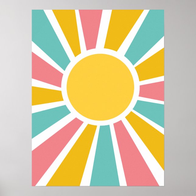 1960s hippie modern sunburst poster (Front)