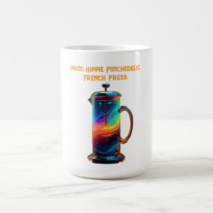 1960's Hippie Psychedelic French Press  Coffee Mug