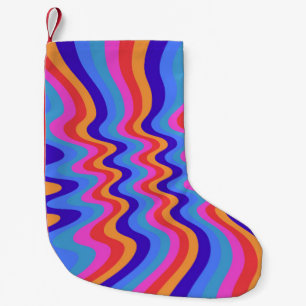 1960s Hippie Trippy Retro Wallpaper Small Christmas Stocking