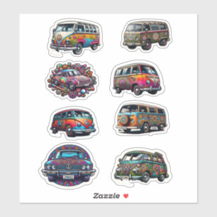 1960's Hippy Van and Cars Boho