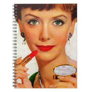 1960s lipstick lady notebook
