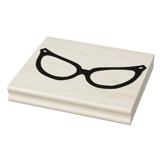 1960s Retro Cat Glasses Rubber Art Stamp (Stamp)