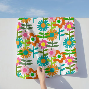 1960's Retro Flower Power Beach Towel