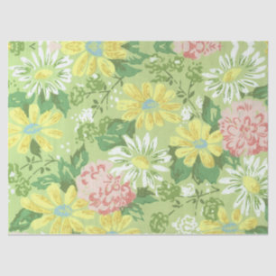 1960s Retro Mid Century Country Vintage Floral Tissue Paper