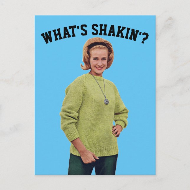 1960'S RETRO WOMAN POSTCARD (Front)