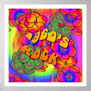 1960's Rock Psychedelic Flower Power Poster