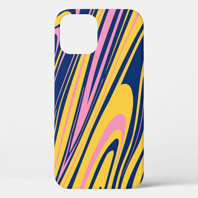 1960s Style Colour Waves Backgrounds. Wavy Psyched Case-Mate iPhone Case (Back)