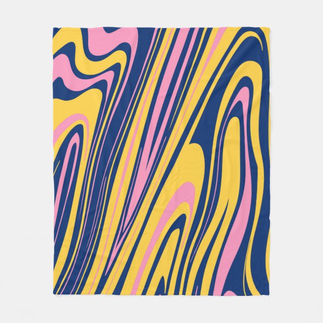 1960s Style Colour Waves Backgrounds. Wavy Psyched Fleece Blanket (Front)