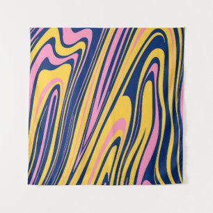 1960s Style Colour Waves Backgrounds. Wavy Psyched Tapestry