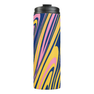 1960s Style Colour Waves Backgrounds. Wavy Psyched Thermal Tumbler