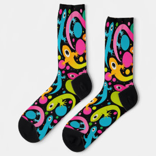 1960's Style Groovy Abstract Lizard Socks