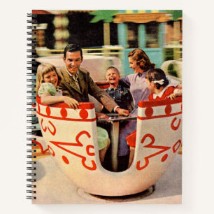1960s teacup ride at the amusement park notebook