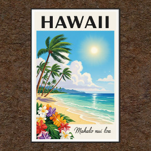 1960s Vintage Hawaiian Travel Poster