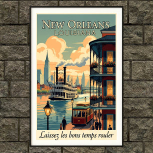 1960s Vintage New Orleans Wall Poster