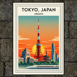 1960s Vintage Tokyo Japan Travel Poster