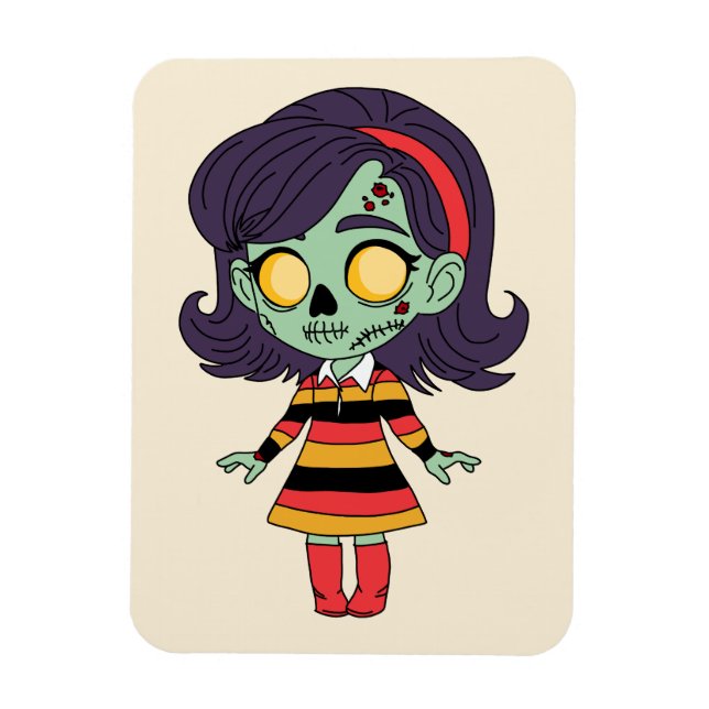 1960s Zombie Girl Magnet (Vertical)