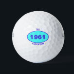 1961 60th Birthday Blue Name Golf Balls<br><div class="desc">1961 60th Birthday Blue Name Golf Balls.

Add his first name and last name or change the year if needed.  Great for the cool dad,  papa,  grandfather,  uncle,  brother,  or cousin golfer.</div>